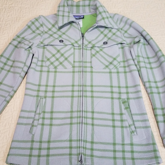 Vintage Patagonia Plaid Fleece Jacket Size Xs - Picture 1 of 5